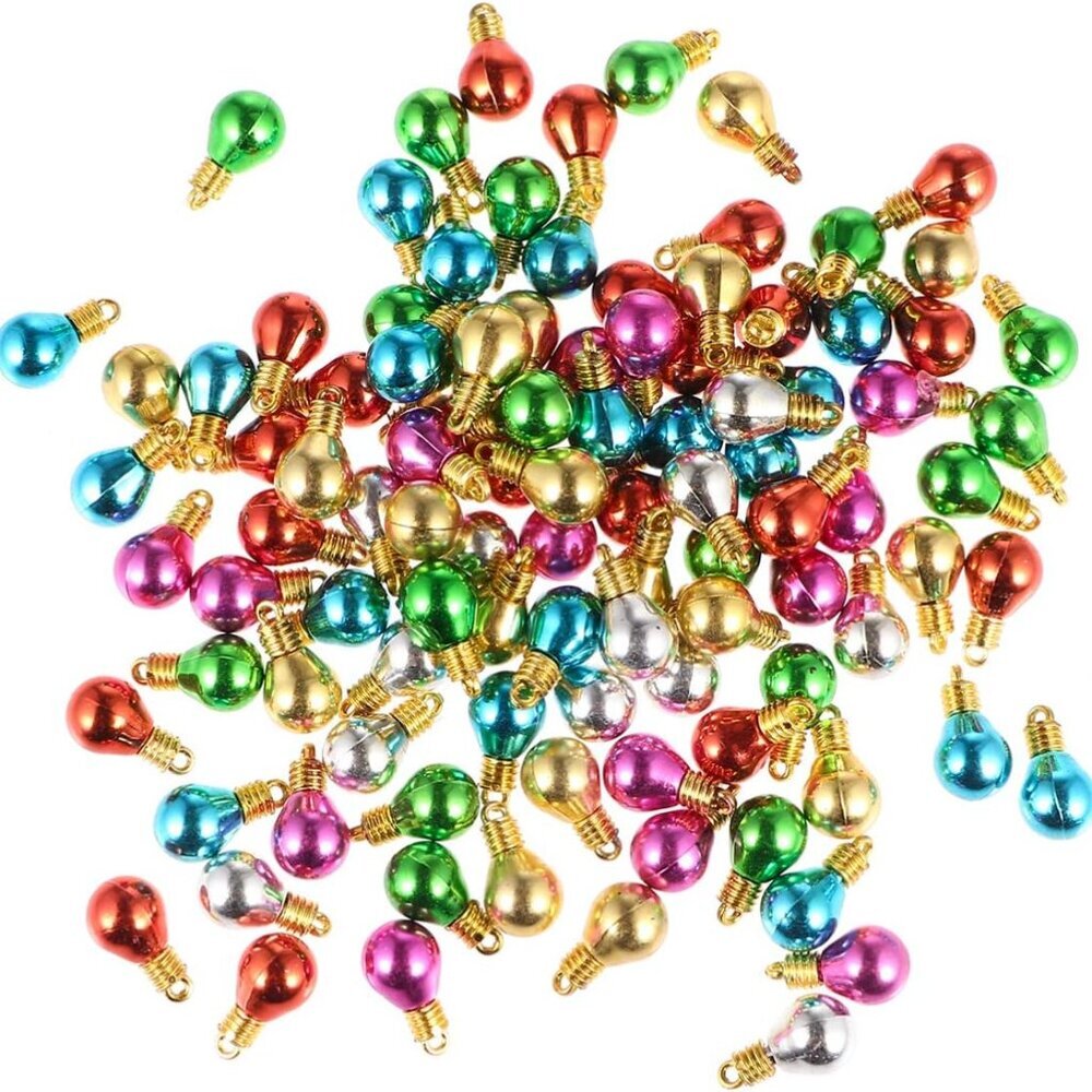 100Pcs Holiday Ball Ornaments Colorful Plastic Decorations for Xmas Tree DIY Han